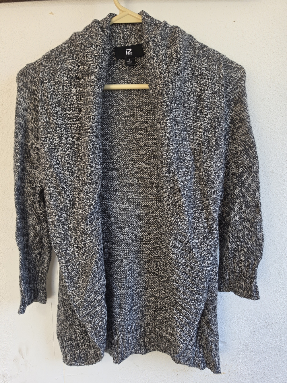 IZ Byer Gray Marled Open-Front Cardigan Sweater